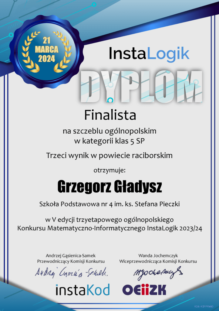 dyplom instalogik 5 grzegorz gladysz 1